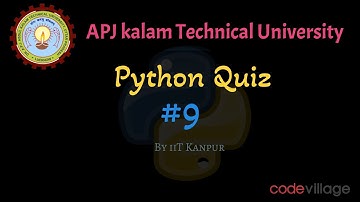 Aktu : Python #9 Quiz by iit Kanpur #aktu #iit_kanpur #python #demo  #2nd_year #btech #cse #iit