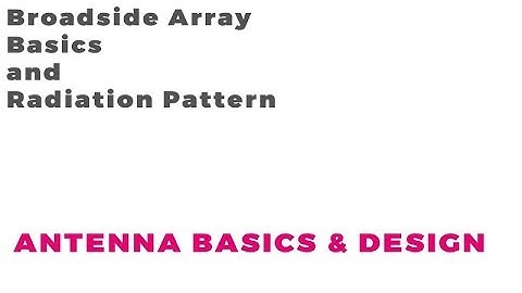 Broadside Array | Antenna Basics | Radiation Pattern