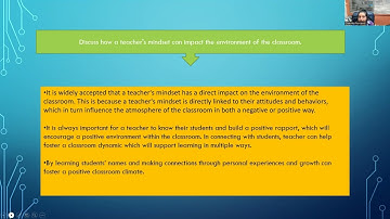Safe Learning Environment and Mindset Video