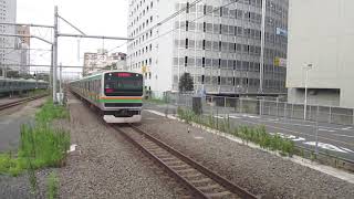 【宇都宮～伊東間各駅停車】東海道線普通平塚行きE231系近郊型U513編成(機器更新車)10両+E233系3000番台U225編成5両　川崎駅到着