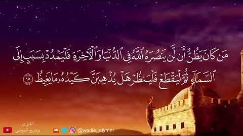 وديع اليمني -تلاوة لا توصف -﴿ومن الناس من يعبد الله على حرف ...﴾ ‏