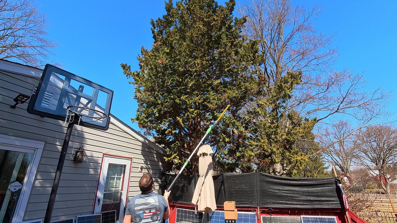 WORKPROX 20V Cordless Pole Hedge Trimmer, 9.2-Feet Reach, 11 Rotating Head