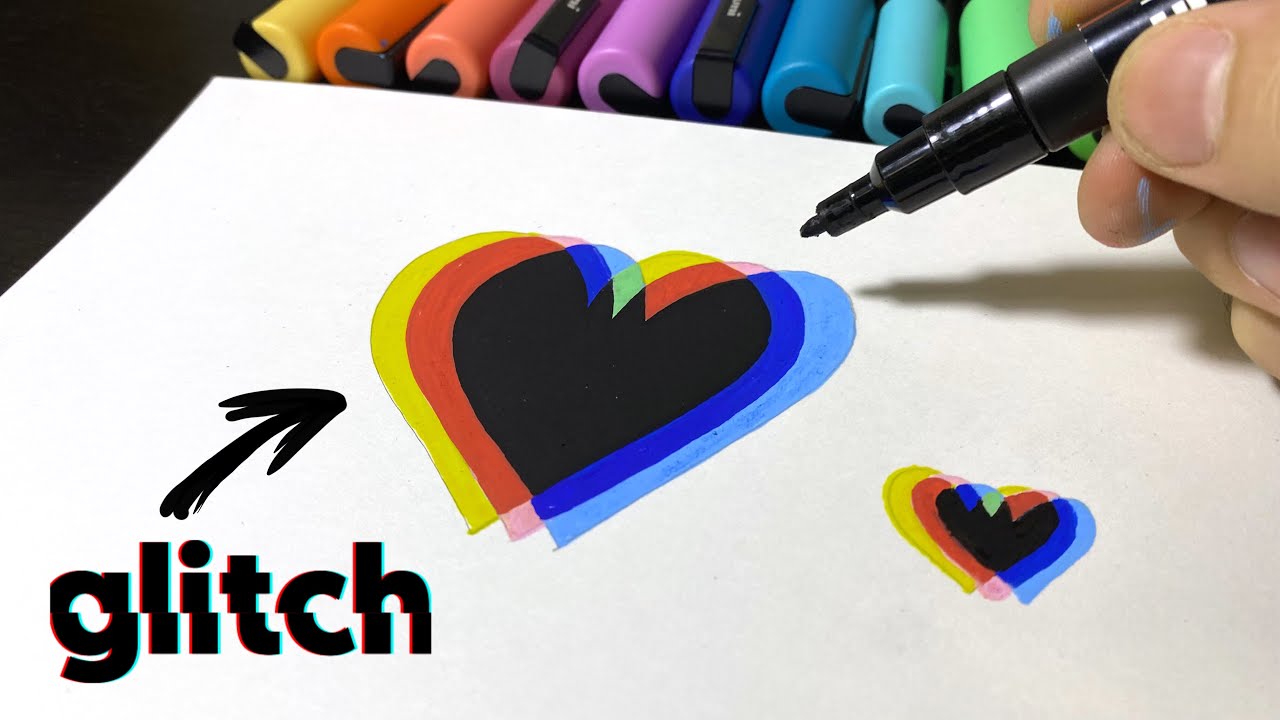 Comment dessiner un Cœur Glitch 3D [Tuto] @TutoDraw