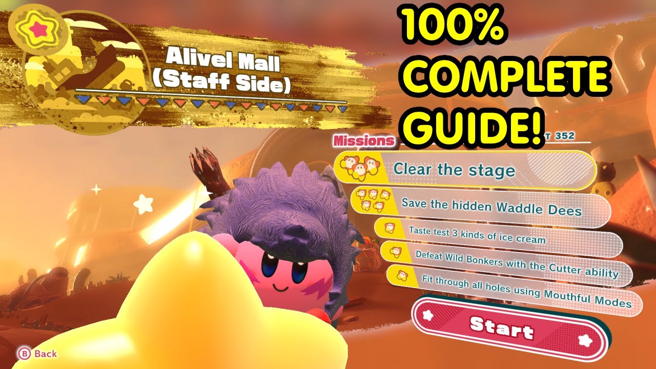 Kirby And The Forgotten Land | Alivel Mall Staff Side 100% Guide! | No Commentary!