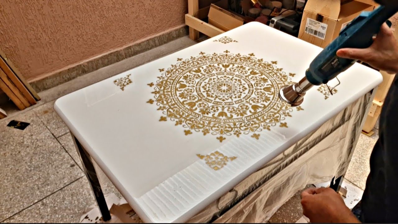 تجديد طاولة قديمة بمادة الإيبوكسي #epoxy  مع زخرفة رائعة تعليم مادة الإيبوكسي للمبتدئين 💯#2025