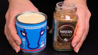 Condensed milk for coffee! Simple, quick and very tasty dessert!
