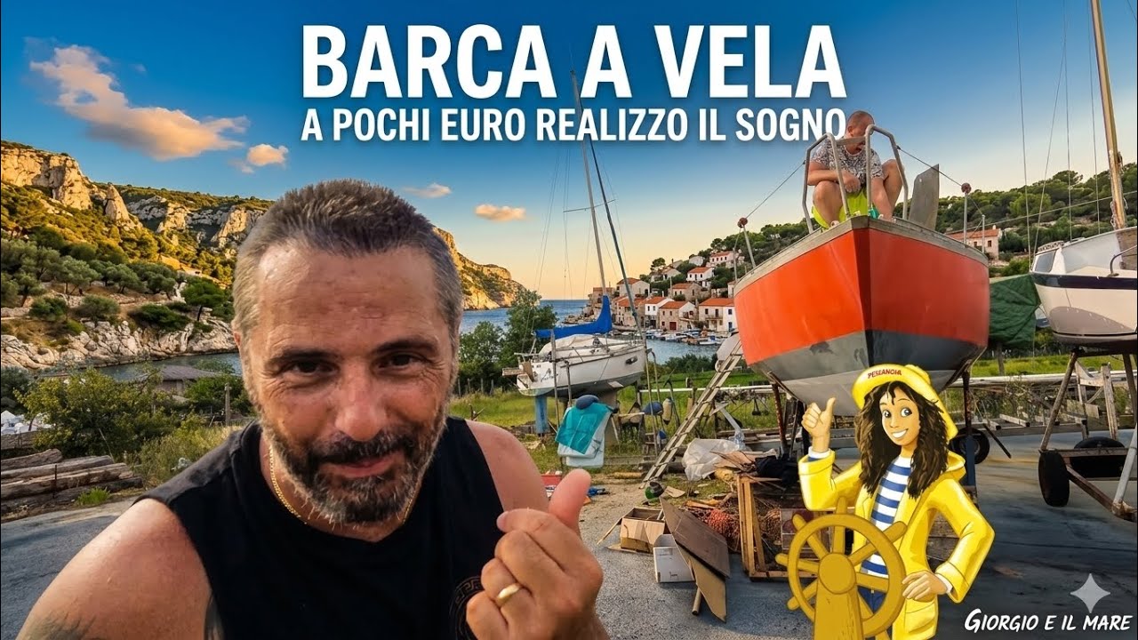 BARCA A  VELA DAL CANTIERE AL MARE