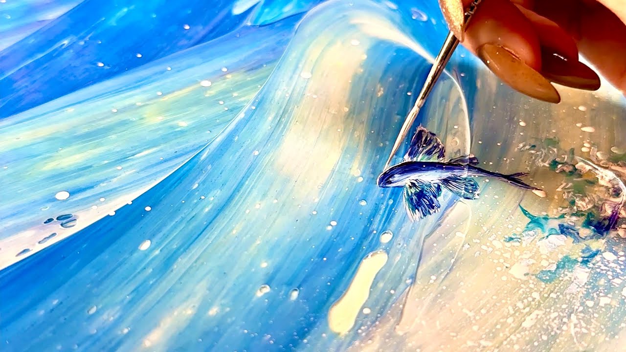 初めて描いた、トビウオのアートが楽しすぎた。 - YouTube