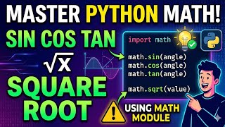 How to get cos,tan,sin,square root from python using math module #python #math #cos #gaming #nature 