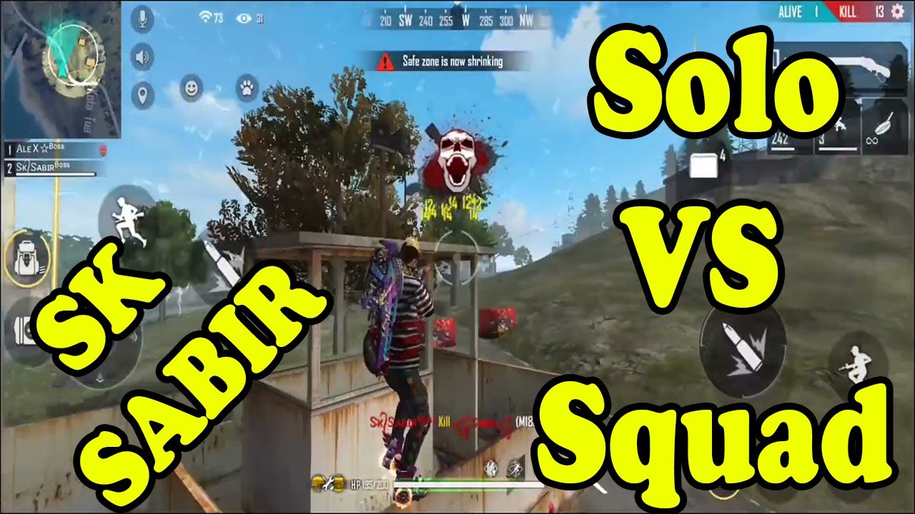 Sk Sabir Boss Solo Vs Squad Ranked Match Killing Heighlight Garena Free Fire