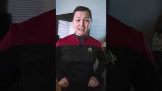 Captain Janeway Cosplay Star Trek Voyager Costume try on.