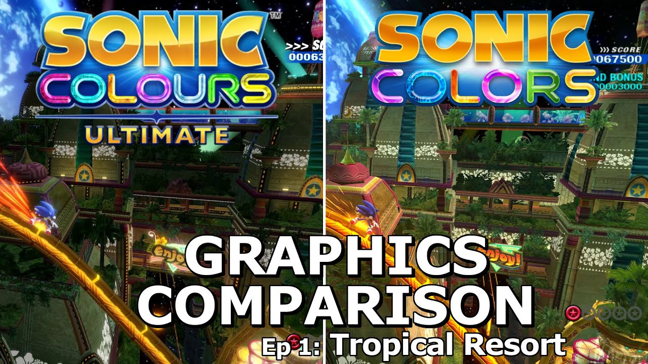 Sonic Colors Ultimate : Graphics Comparison (Tropical Resort) 4K 60fps