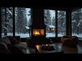 No Ads Fireplace Blizzard ASMR - Snow Storm Sound Sleep With Fireplace Burning For Deep Sleeping