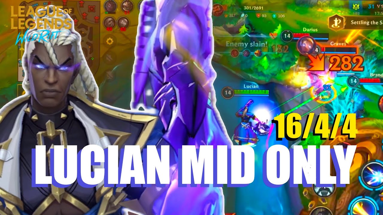 Wild Rift - Lucian MID Only - How to destroy ENEMY MID