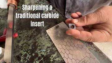 Sharpening a traditional carbide insert #woodturning #woodshop #workshop #sharpening #carbidetools