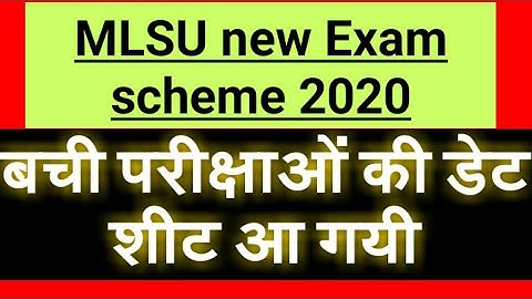 Mlsu date sheet 2020