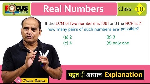 If the LCM of two numbers is 1001 and their hcf is 7, find the number of pairs of such numbers