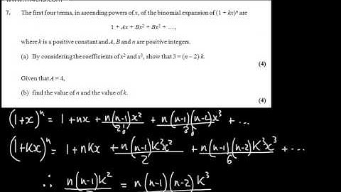 q7 Edexcel Core 2 Mock AS paper A Level Maths May June 2014