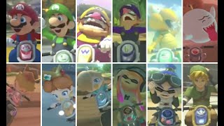 Mario Kart 8 Deluxe - All Characters Winning & Losing Animations with Bikes