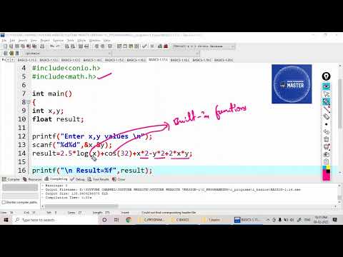 Evaluate expression 2.5 logx + cos 32 + x2 – y2 + 2 xy program