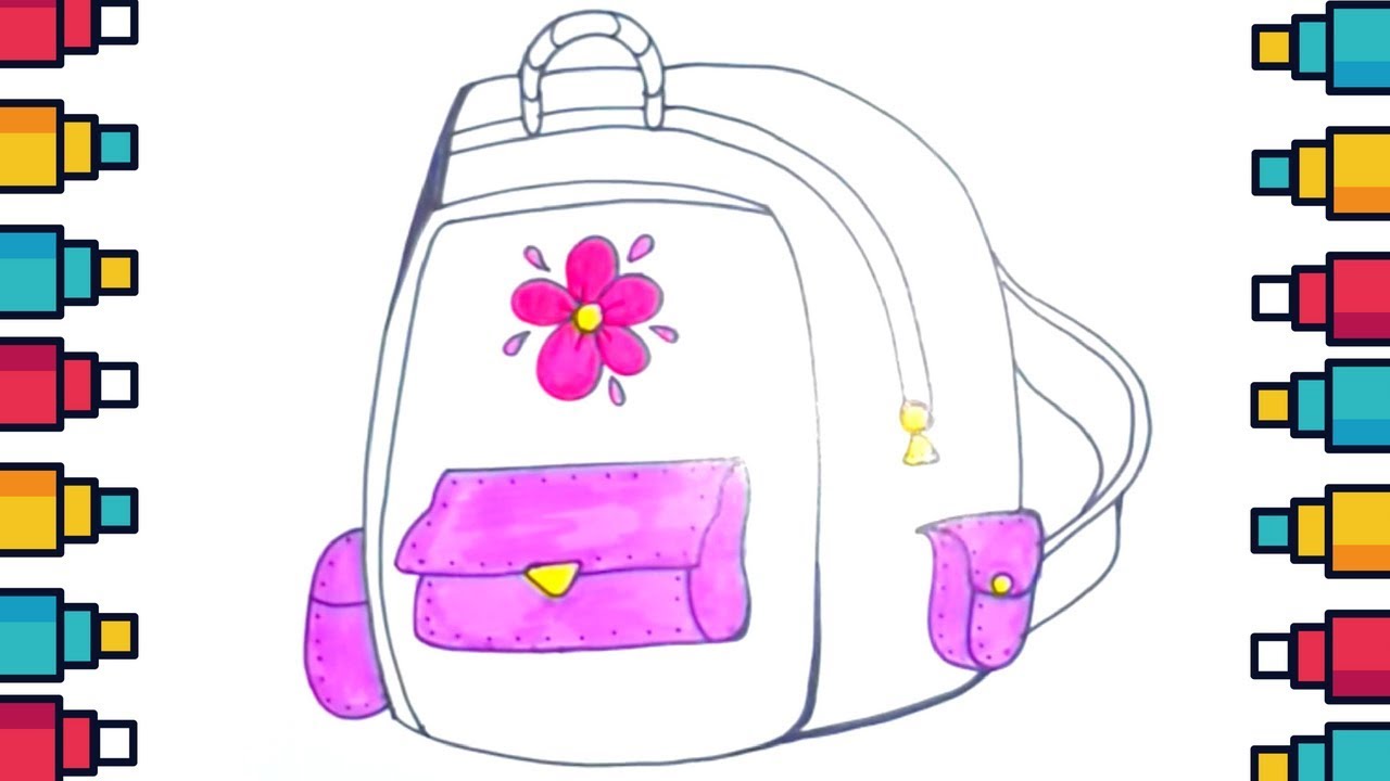 School Bag Drawing At Getdrawings - Easy Drawing Of School Bag - Free  Transparent PNG Clipart Images Download