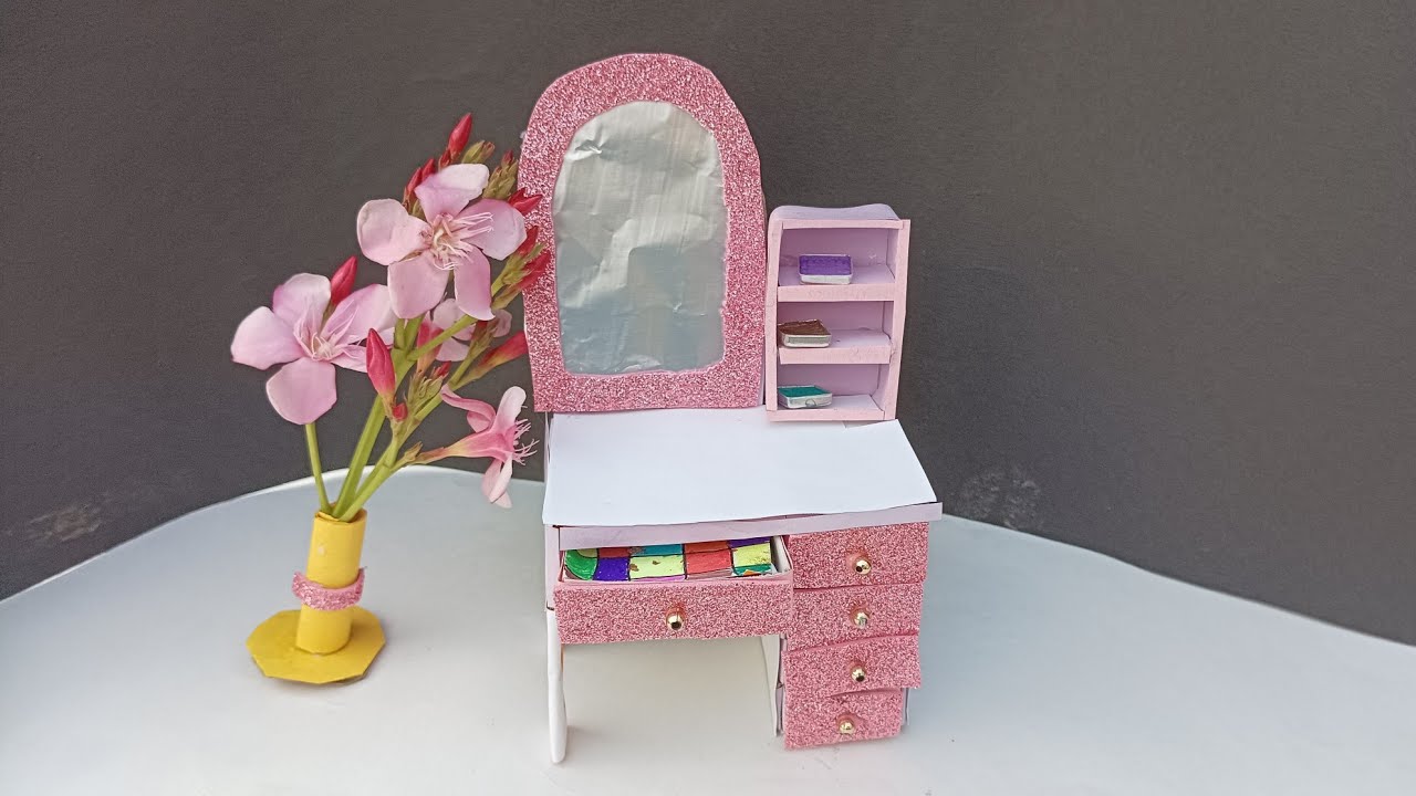 DIY Miniature Dressing table with matchboxI Make mini dressing table YouTube