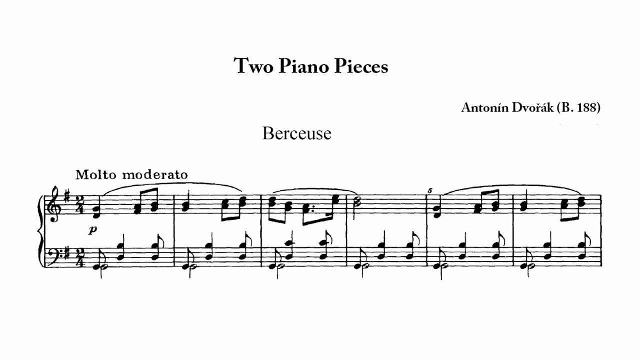 Dvořák: Two Piano Pieces, B 188 (with Score)