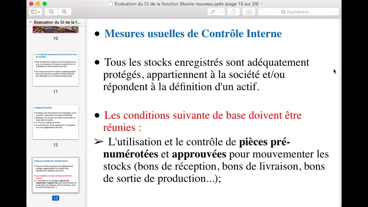 Evaluatiçon du Controle interne de la fonction stocks khadija BENAZZI