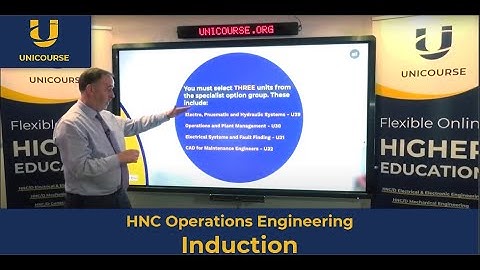 HNC Operations Engineering Induction | UniCourse
