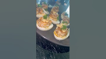 Cajun deviled eggs. #food #fyp #shorts #shortvideo