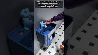 Innovative Space Saving Blue Vanity With Integrated Storage Solutions