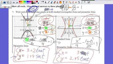 PreCalculus | Unit 10 - Parametric Functions & Conic Sections (Test Review Q5)