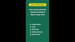 Soalan Psikometrik SPA Rasa Gementar Ketika Bercakap