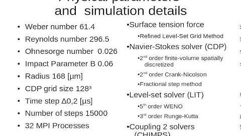Simulation of droplet collision case H
