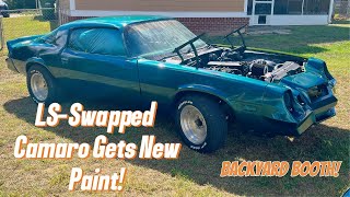 Dark Teal Metallic Paint On 1979 Camaro