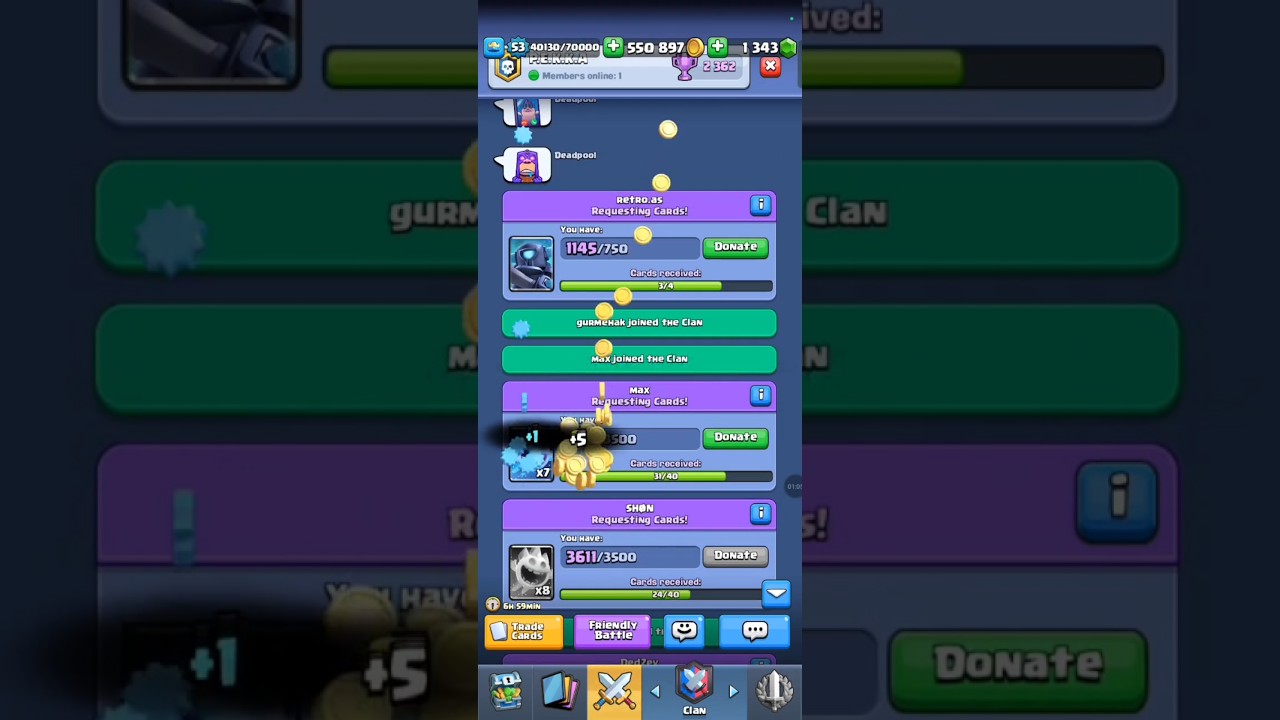 Helping Clan mates for Cards 