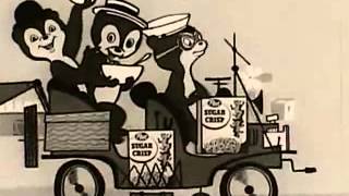 LATE 50s SUGAR CRISP COMMERCIAL - MIGHTY-MOUSEINATOR INTRODUCES SUGAR CRISP BEARS DRIVING A CAR