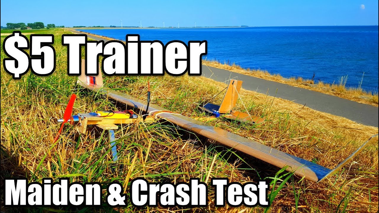 Download OOPS! Unbreakble $5 Trainer DIY Airplane Project Ep8 Maiden Flight and Crash Test