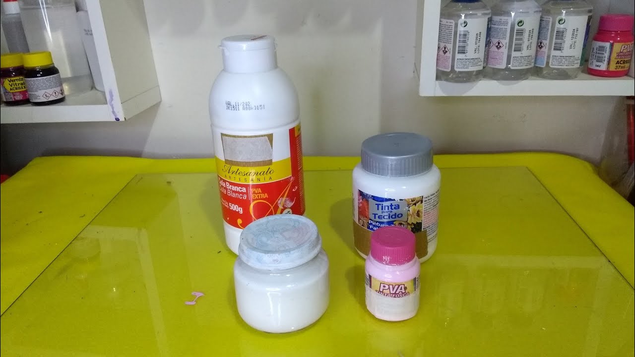 DICA IMPERDÍVEL!                      FAÇA TINTA  ( P.V.A ) COM TINTA DE TECIDO E COLA BRANCA!
