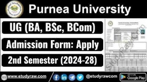 Purnea University 2nd Sem Admission 2025 BA BSc BCom 2024 28 Apply Online, Link, Process, Fees, Date