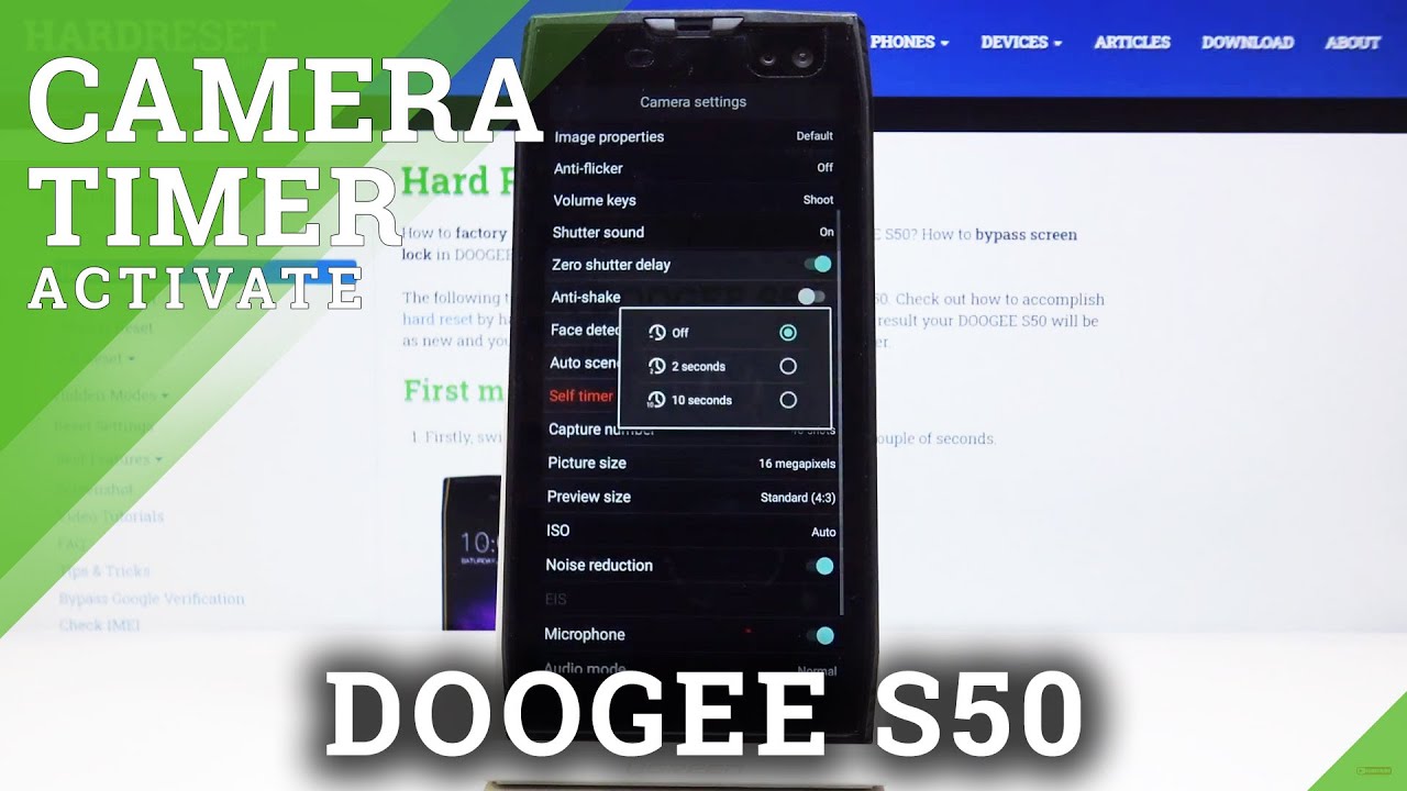 How to Set Up Camera Timer in DOOGEE S50 – Camera Settings
