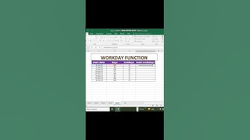 How to use Workday Function in excel #shorts