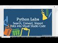 How to Search data, Convert different format, and Read Data into VSC