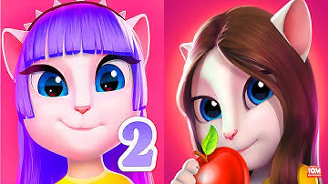 My Talking Angela 2 vs My Angela - Two Screen - Android Gameplay Walkthrough