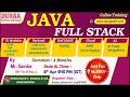 JAVA FULL STACK Online Training @ DURGASOFT