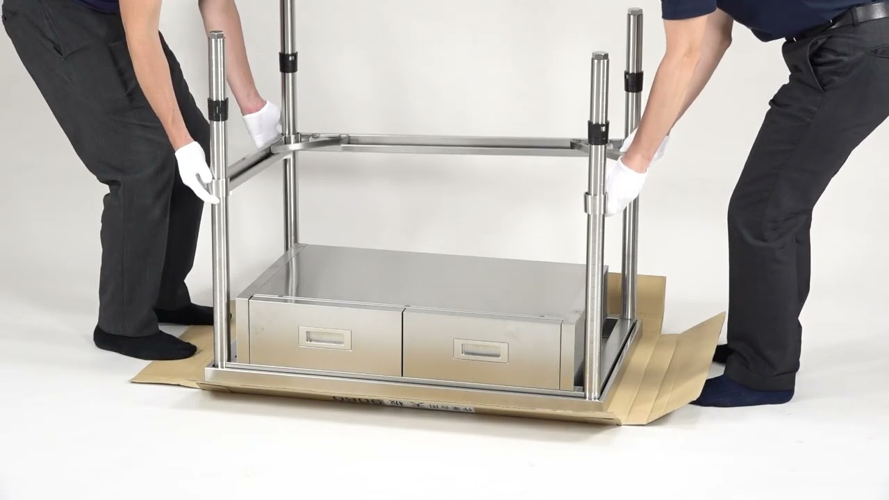 1-6568-27 ステンレス作業台(三方枠) 1500×600×800mm WDT-15060 【AXEL