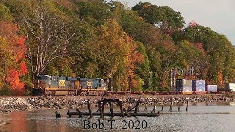 Three CSX Trains in Mine Dock Park 10/18/20