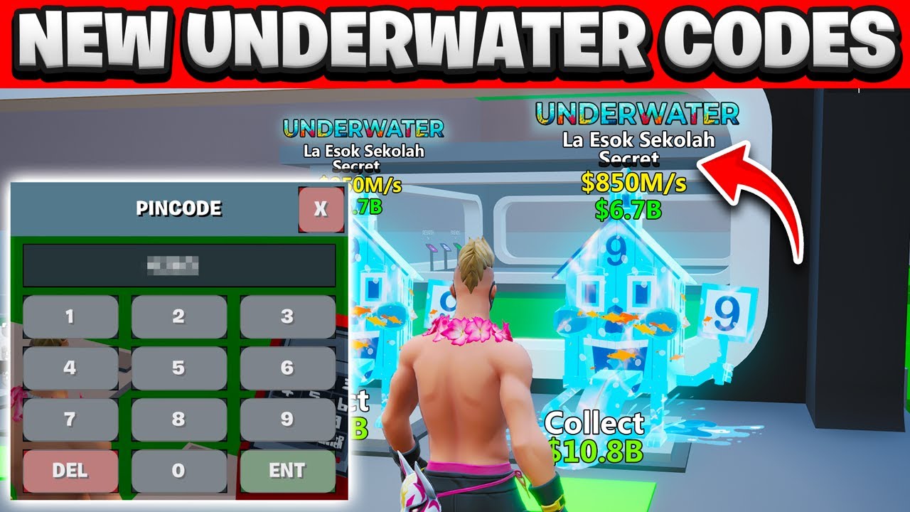 Underwater SECRET CODES 850Ms Fortnite Steal The Brainrot Underwater ...
