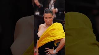 Adriana Lima Steals The Show In Yellow Bow Dress Jimmy Choo Sandals At Cannes Film Festival