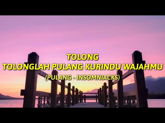 TOLONG TOLONGLAH PULANG KURINDU WAJAHMU VIRAL DI TIKTOK || PULANG - INSOMNIACKS (LIRIK) class=